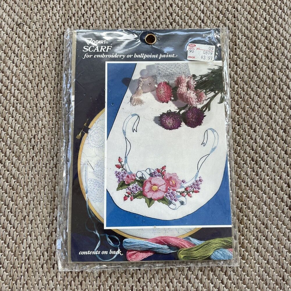 Vogart Crafts‎ 8716A Scarf For Embroidery or Ballpoint Painting  Sealed
